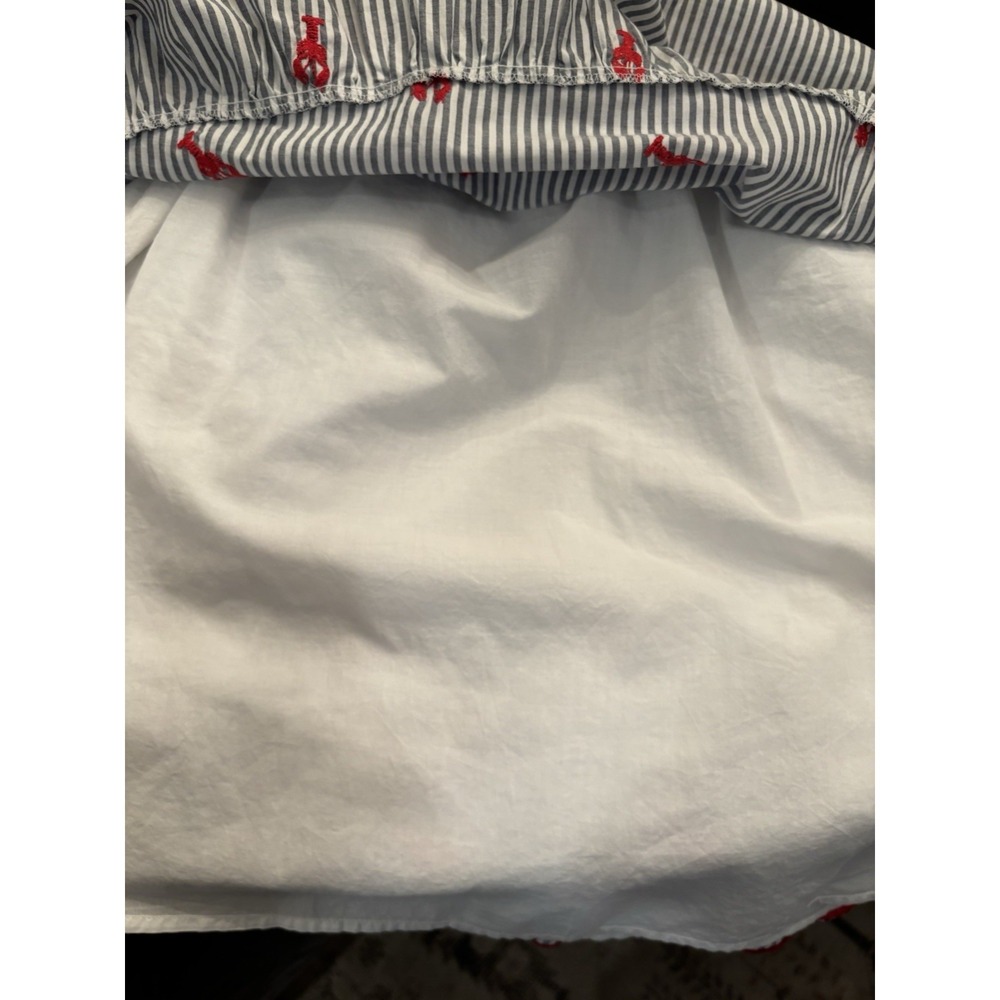 Lands' End Long Sleeve Lobster Embroidery Mini Popover Dress Medium 10/12 - Picture 10 of 11